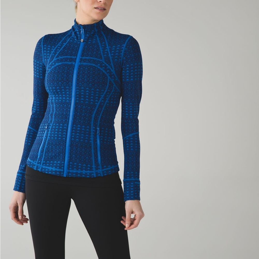 Lululemon Define JacketTriometric Stripe Lakeside Blue Hero Blue / Lakeside Blue